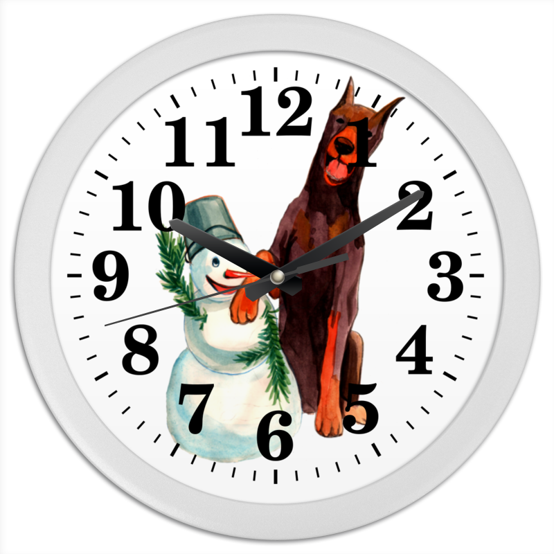 Printio Часы круглые из пластика Забавная акварельная собака, символ 2018 года printio часы круглые из пластика забавная акварельная собака символ 2018 года