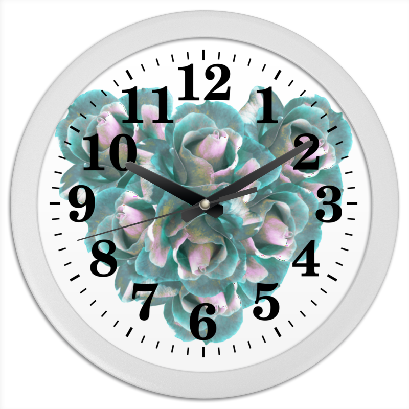 printio часы круглые из пластика розы розовые Printio Часы круглые из пластика Ледяные розы
