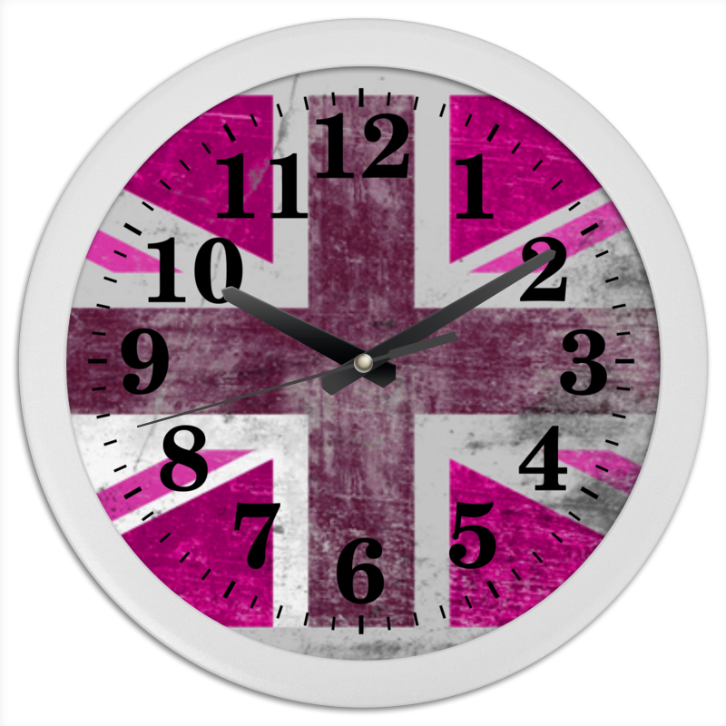 Printio Часы круглые из пластика Розовый флаг британии printio часы круглые из дерева розовый флаг британии