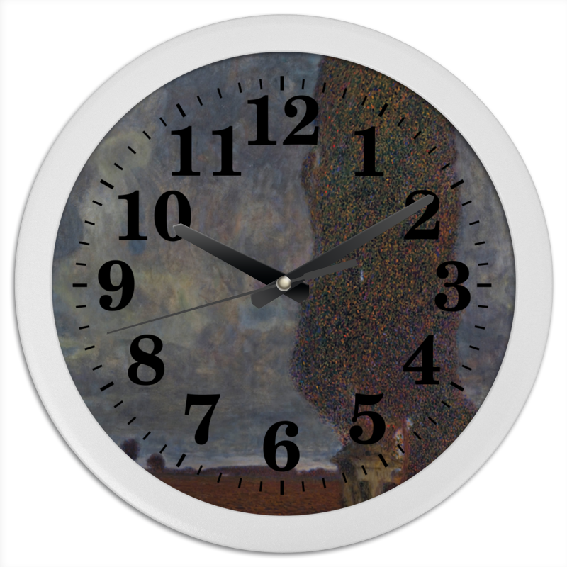 Printio Часы круглые из пластика Большой тополь ii (густав климт) printio часы квадратные из пластика под дерево озеро аттерзее густав климт