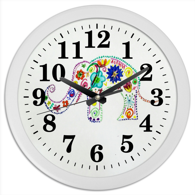 Printio Часы круглые из пластика Слоник printio часы круглые из пластика слоник