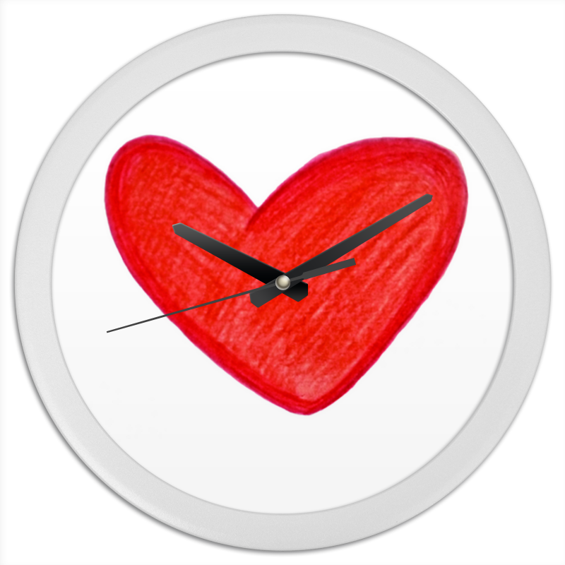 Printio Часы круглые из пластика Сердце-любовь