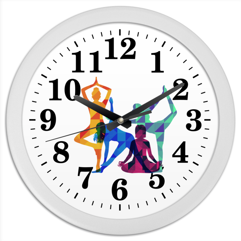 Printio Часы круглые из пластика Студия йоги