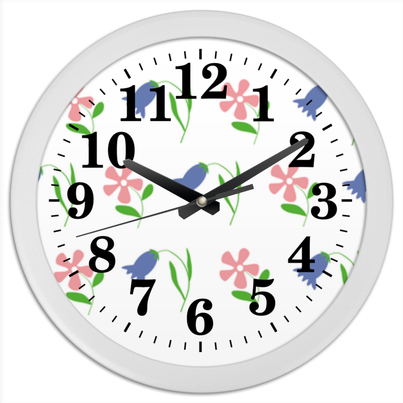 Printio Часы круглые из пластика Цветы полевые