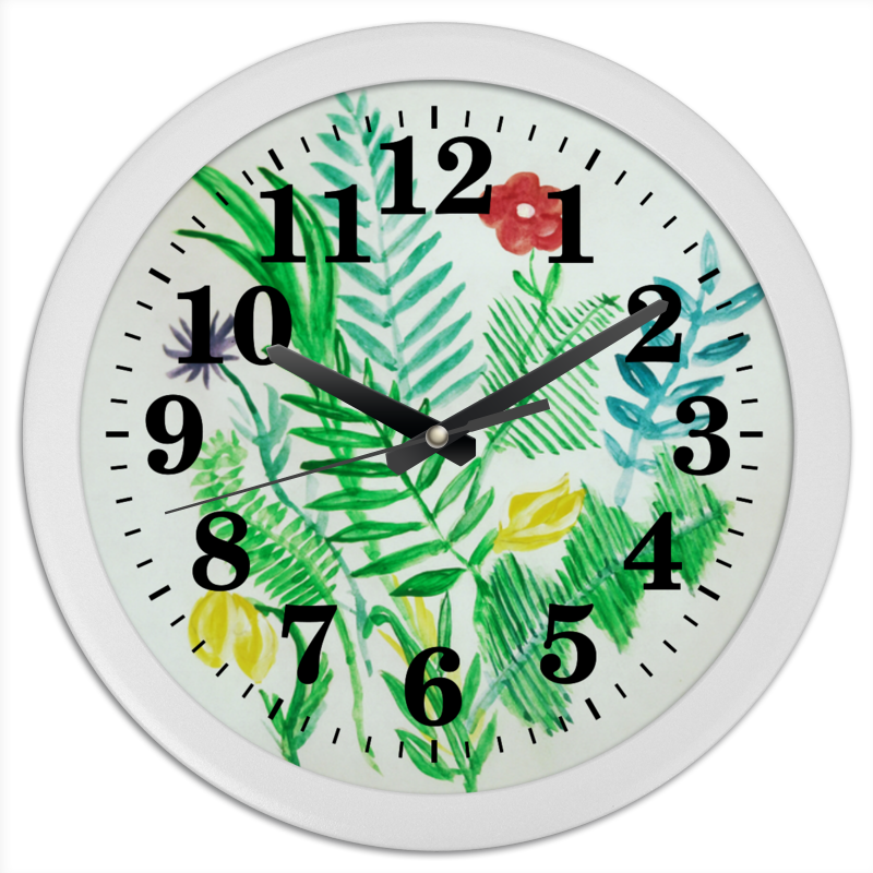 Printio Часы круглые из пластика Растения