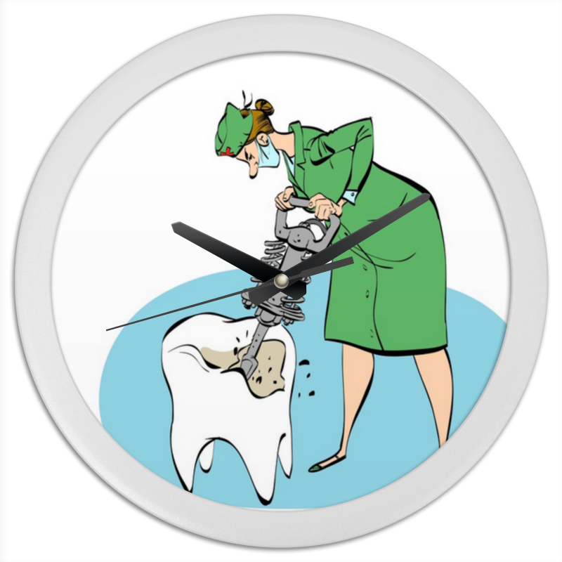 Printio Часы круглые из пластика Стоматолог набор оборудования инструмент для стоматологической мини клиники электрическая полировка бесщеточный микромотор для лабораторного дви