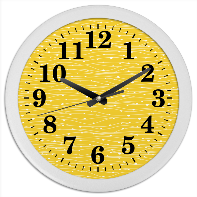 Printio Часы круглые из пластика Жёлтое поле