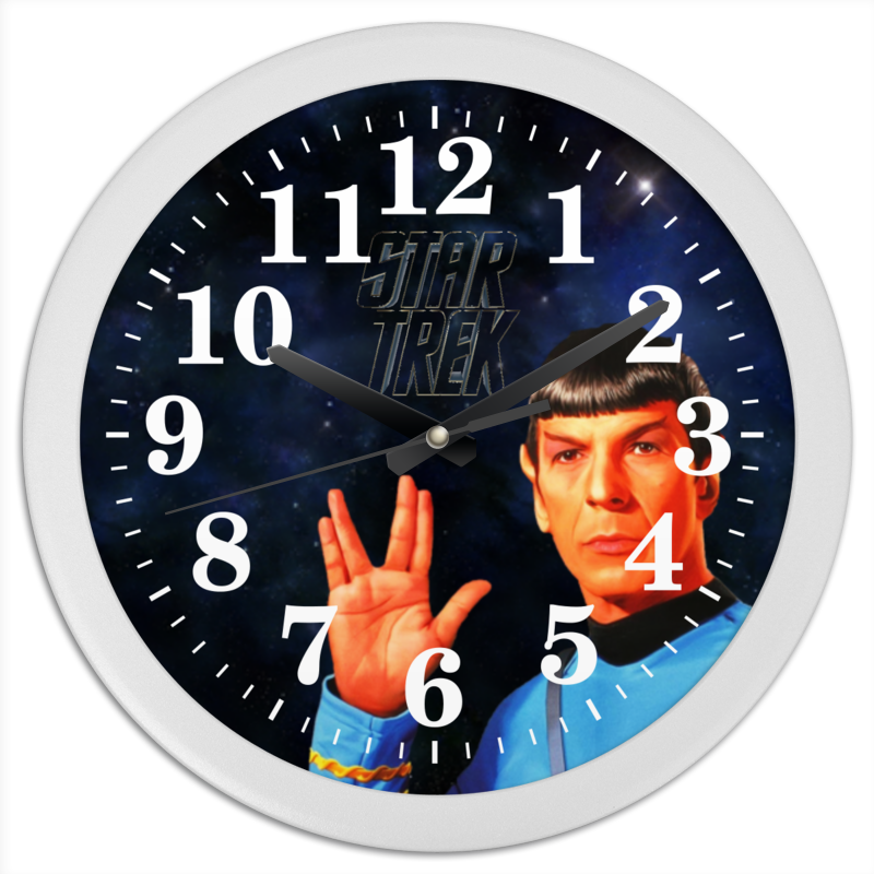 Printio Часы круглые из пластика Звездный путь-star treck