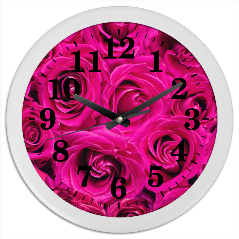 Printio Часы круглые из пластика Pink roses