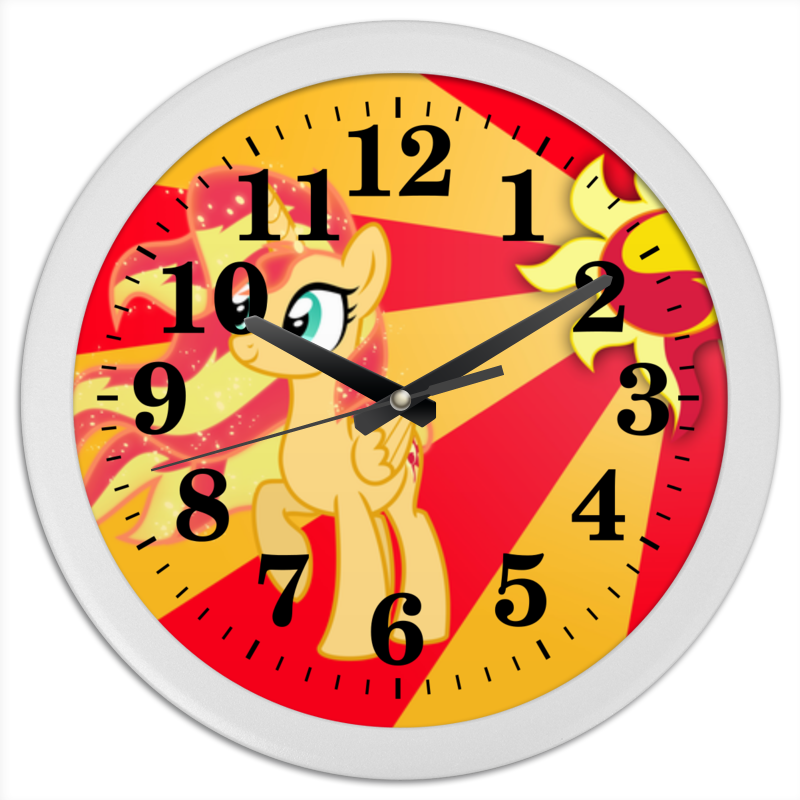 Printio Часы круглые из пластика Sunset shimmer color line printio часы круглые из пластика rarity color line