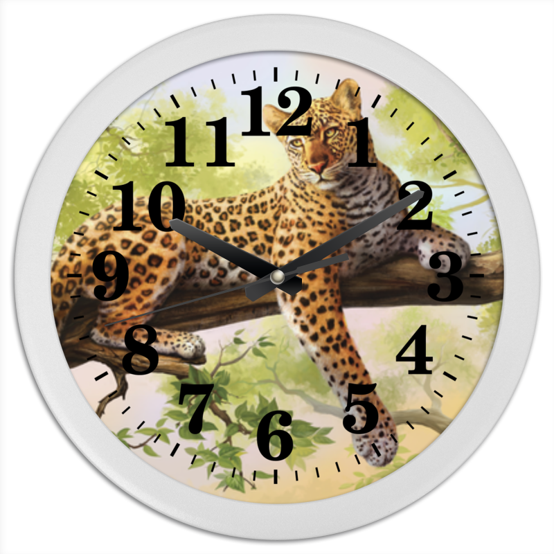 Printio Часы круглые из пластика Леопард printio часы круглые из пластика зеленый хамелеон на ветке