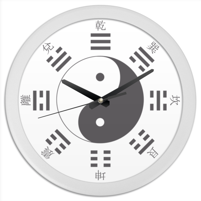 Printio Часы круглые из пластика Великий предел (太極) парные кулоны инь янь восемь триграмм