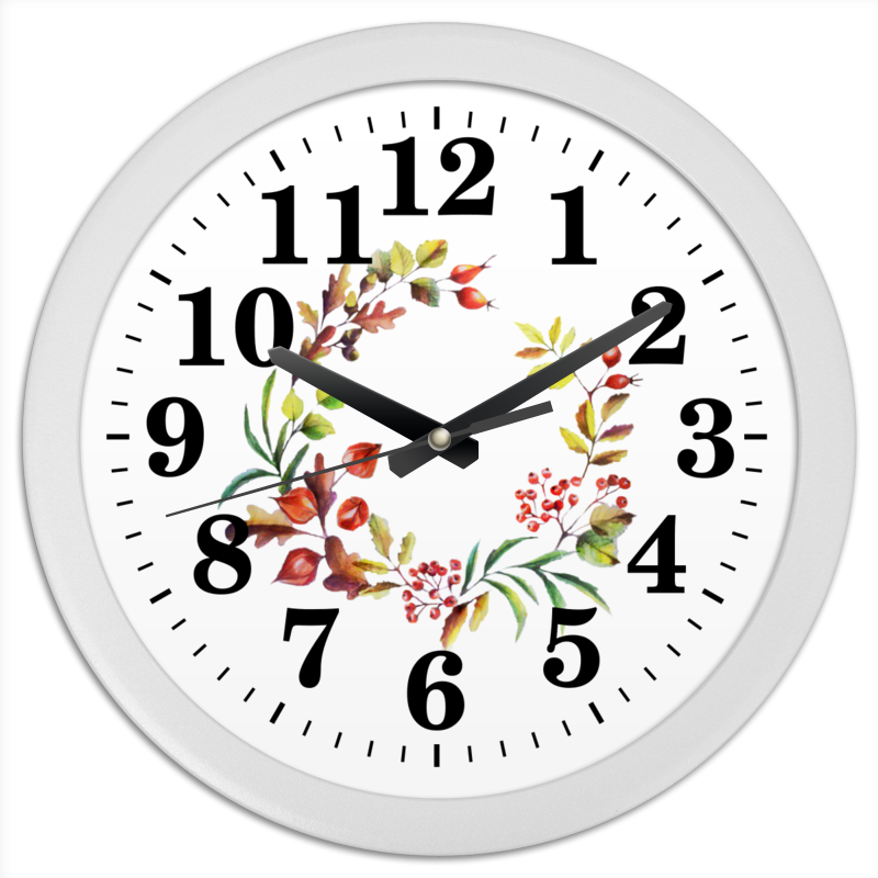 Printio Часы круглые из пластика Венок осенний цена и фото