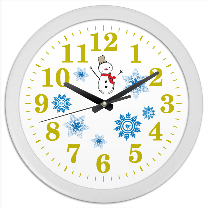 Printio Часы круглые из пластика Часы настенные радость снеговика