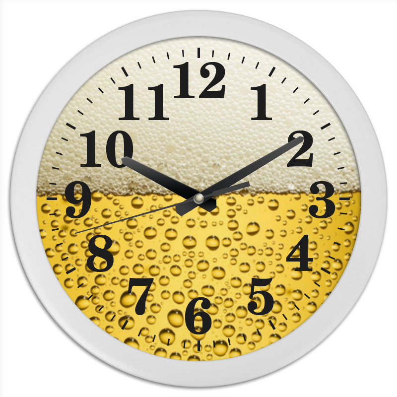 printio часы круглые из пластика время киви Printio Часы круглые из пластика Пенное время