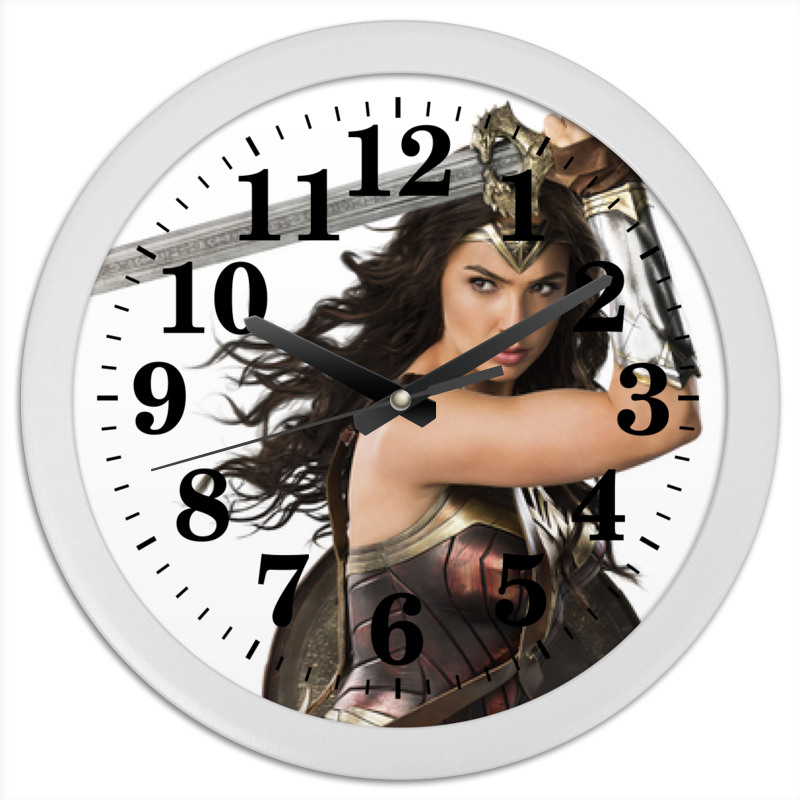 Printio Часы круглые из пластика Чудо-женщина 01 printio часы круглые из дерева чудо женщина