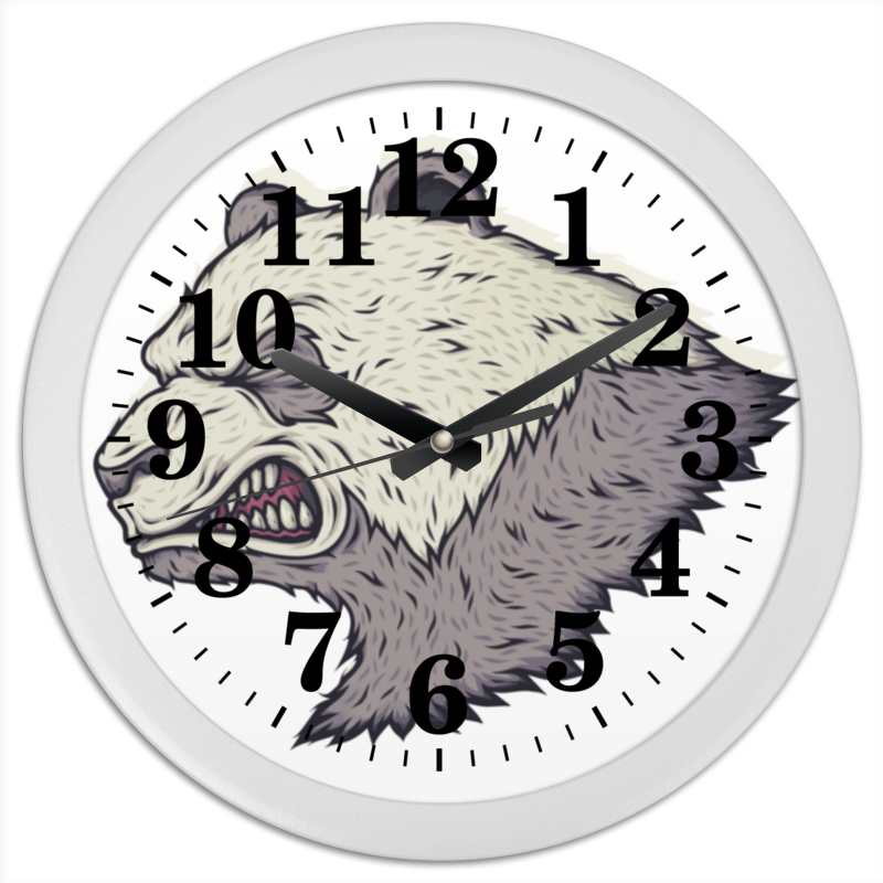 Printio Часы круглые из пластика Angry panda / злая панда