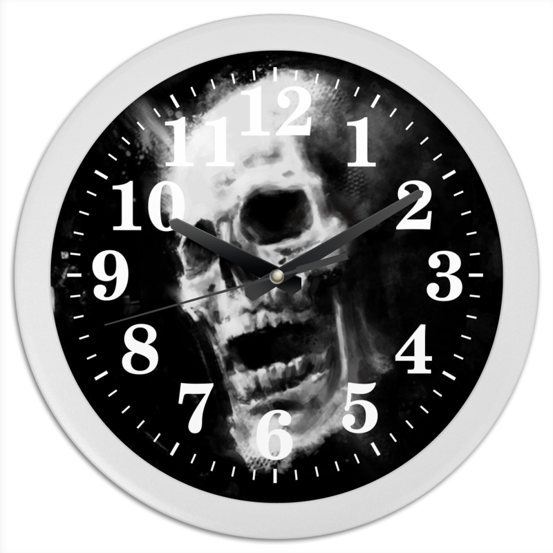 Printio Часы круглые из пластика Skull