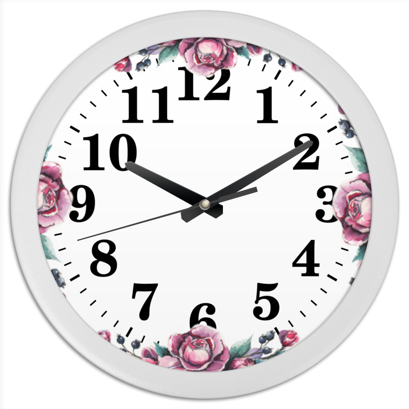 Printio Часы круглые из пластика Цветы розы printio часы круглые из пластика часы красные цветы