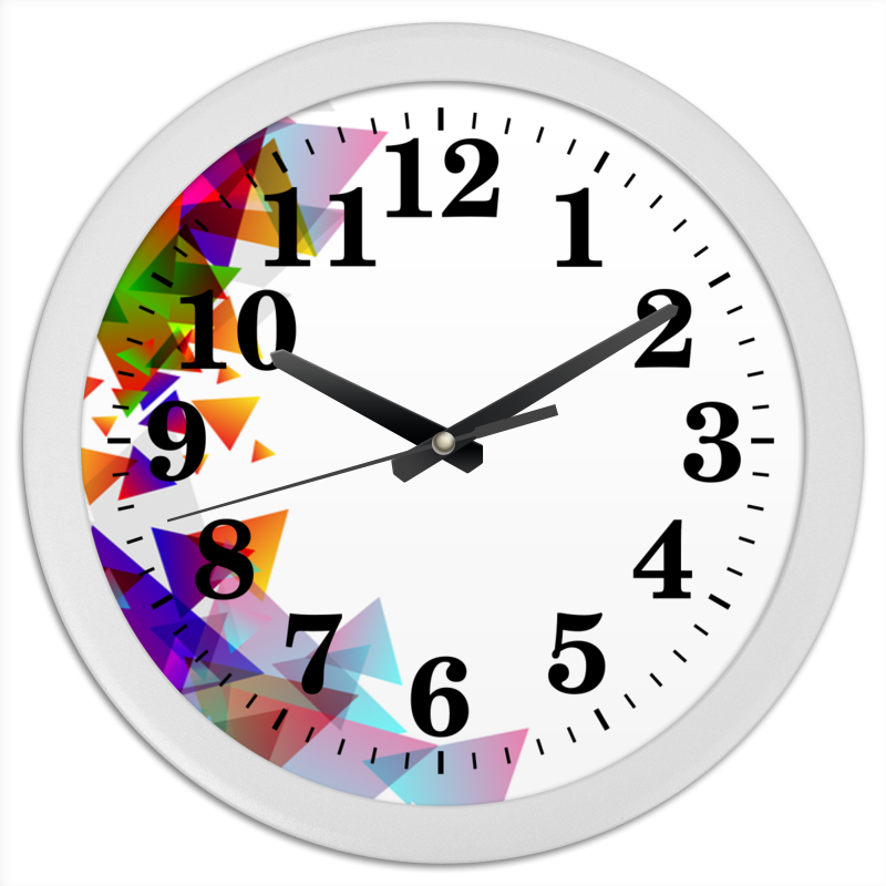 Printio Часы круглые из пластика Оптимистичная абстракция printio часы круглые из пластика оптимистичная абстракция