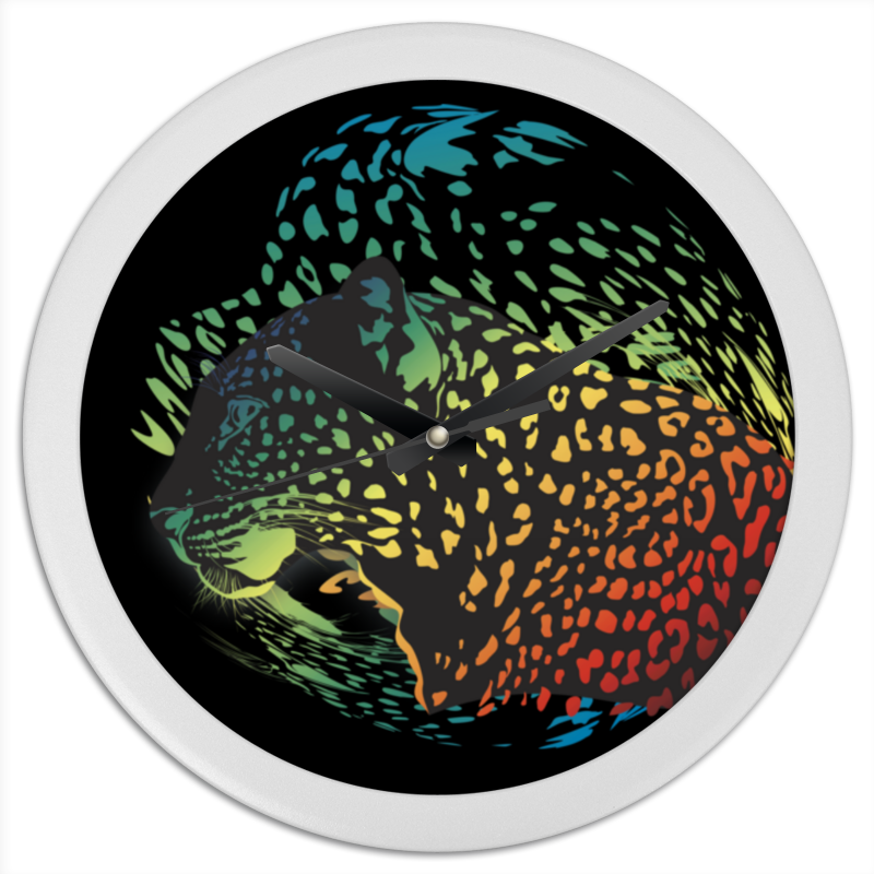 Printio Часы круглые из пластика Радужный леопард printio часы круглые из пластика радужный леопард