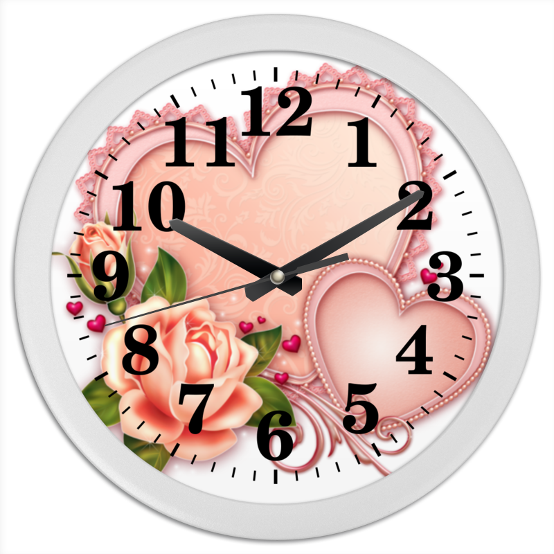 printio часы круглые из пластика розы розовые Printio Часы круглые из пластика Сердца