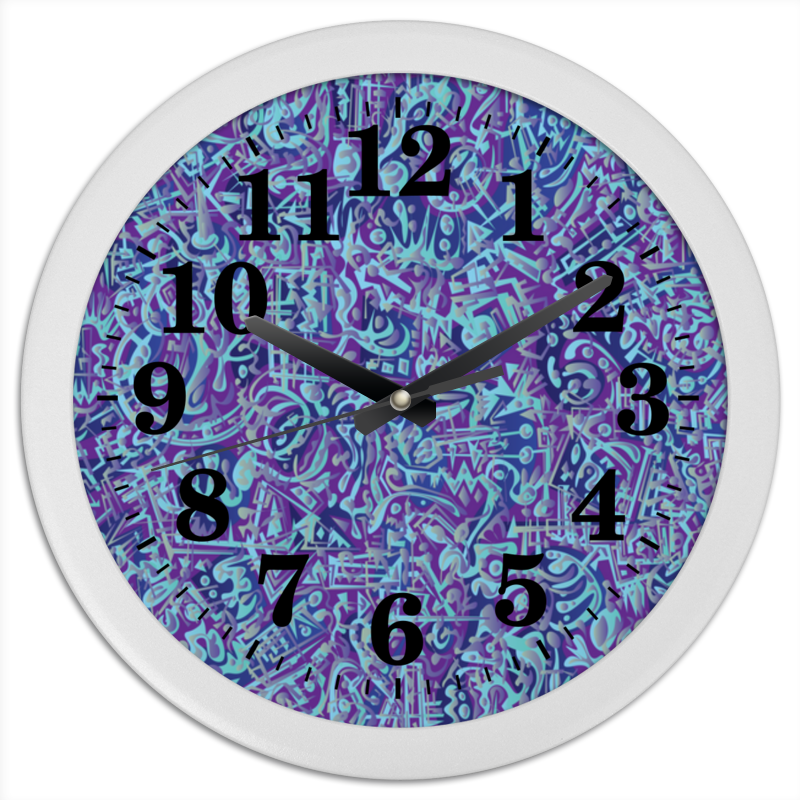 Printio Часы круглые из пластика Голубое в фиолетовом