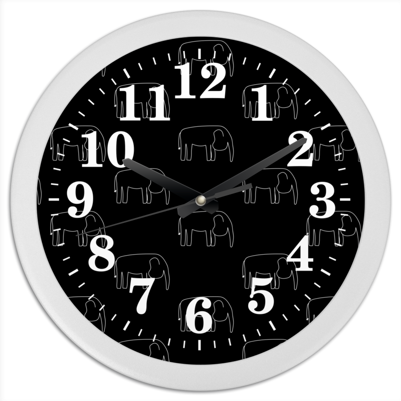 Printio Часы круглые из пластика Белый слон printio часы круглые из пластика черный слон
