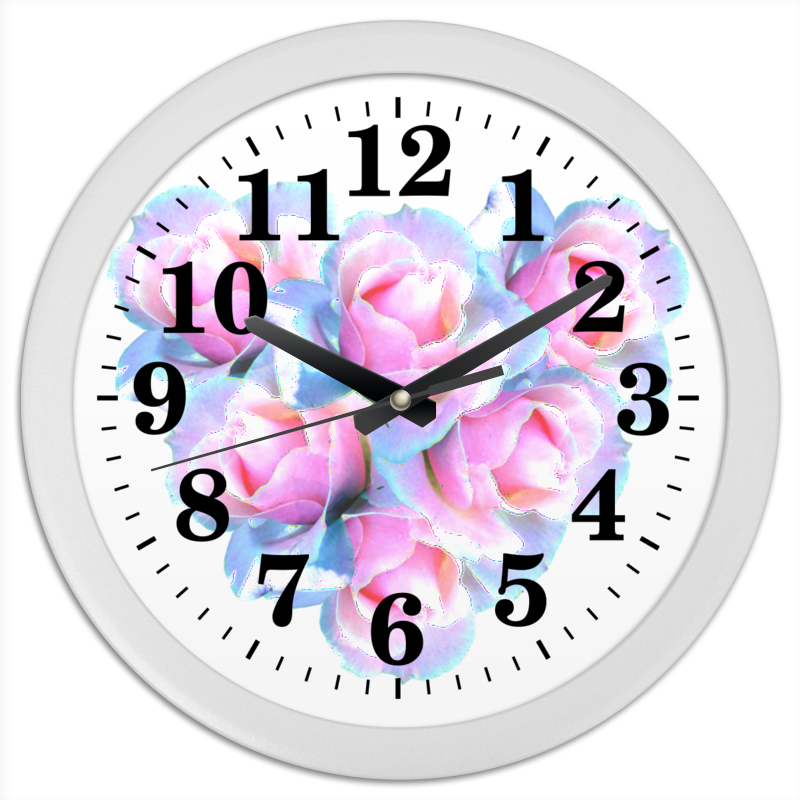 Printio Часы круглые из пластика Нежное сердце printio часы круглые из пластика цветочный корги