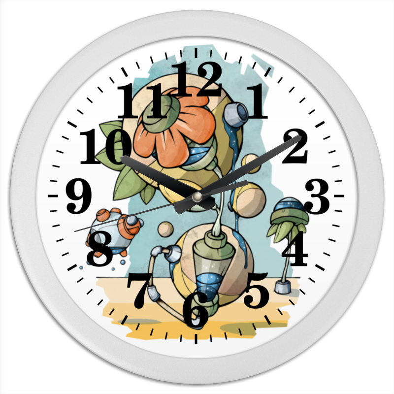 Printio Часы круглые из пластика Цветочные узоры printio часы круглые из пластика новогодние узоры