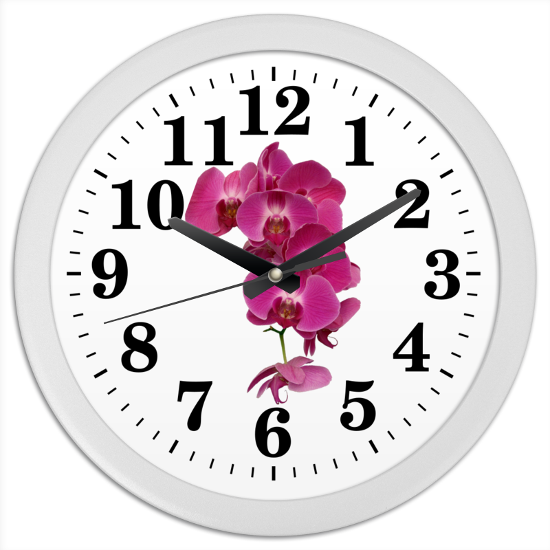Printio Часы круглые из пластика Орхидея модульная картина королева цветов прекрасная орхидея 20x40
