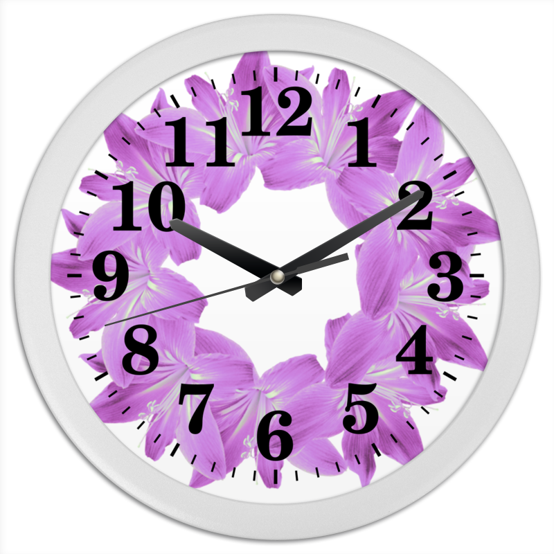 Printio Часы круглые из пластика Нежный фиолетовый