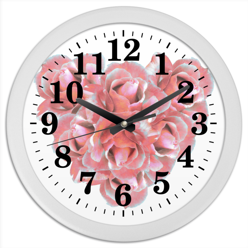 printio часы круглые из пластика розовые розы Printio Часы круглые из пластика Розовые розы