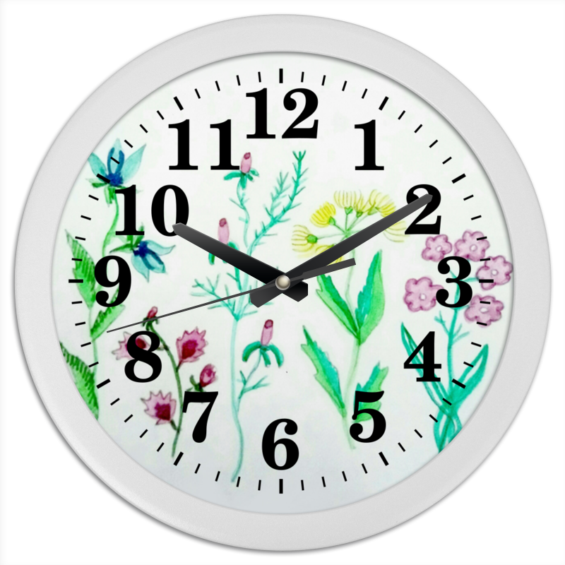 Printio Часы круглые из пластика Часы луговые цветы