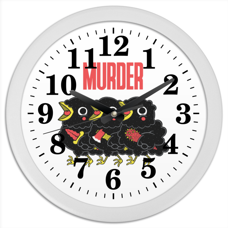 Printio Часы круглые из пластика Murder