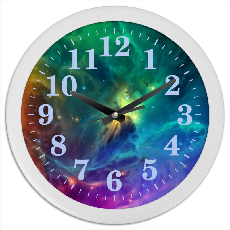 Printio Часы круглые из пластика Космос printio часы круглые из пластика часы космос