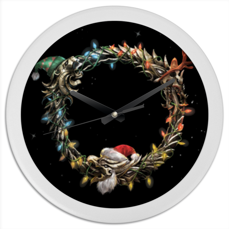 Printio Часы круглые из пластика Тес (с новым годом) printio часы круглые из пластика с новым годом