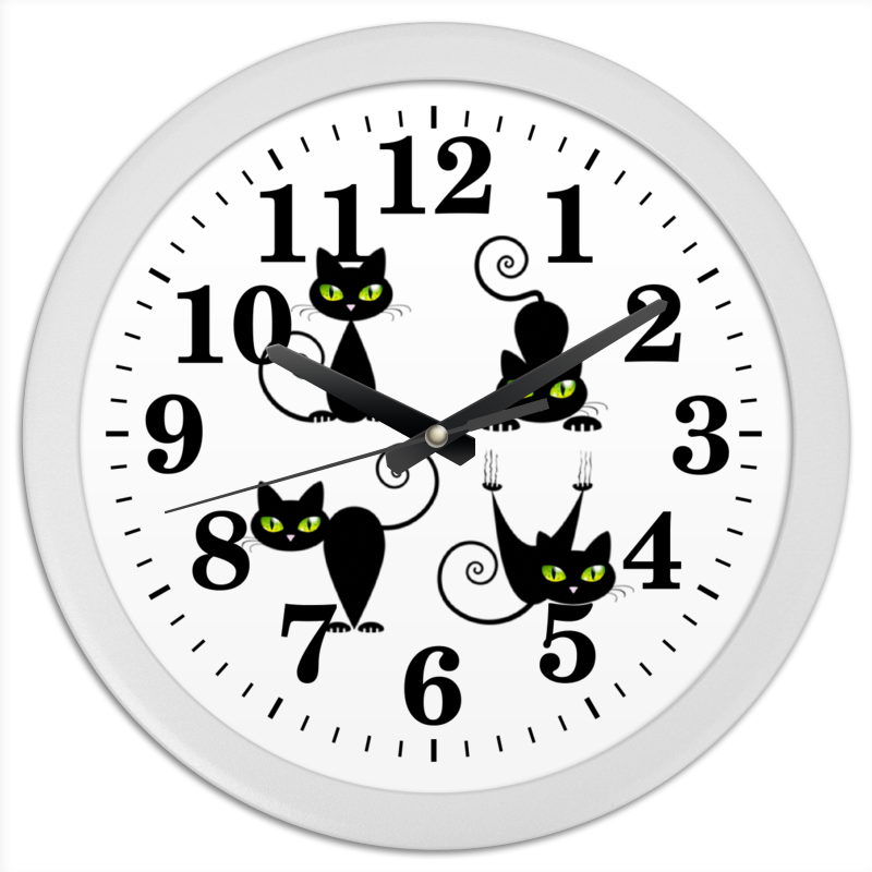 Printio Часы круглые из пластика Кошки 7 printio часы круглые из пластика волк с голубыми глазами