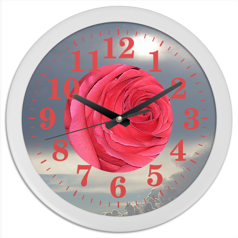 Printio Часы круглые из пластика Сердце розы.