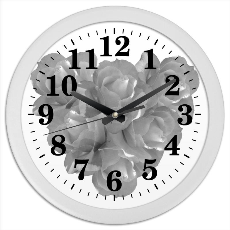 Printio Часы круглые из пластика Сердечко из роз