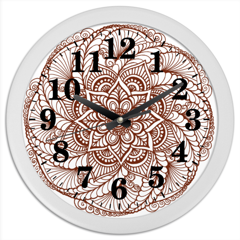 цена Printio Часы круглые из пластика Индийский цветок
