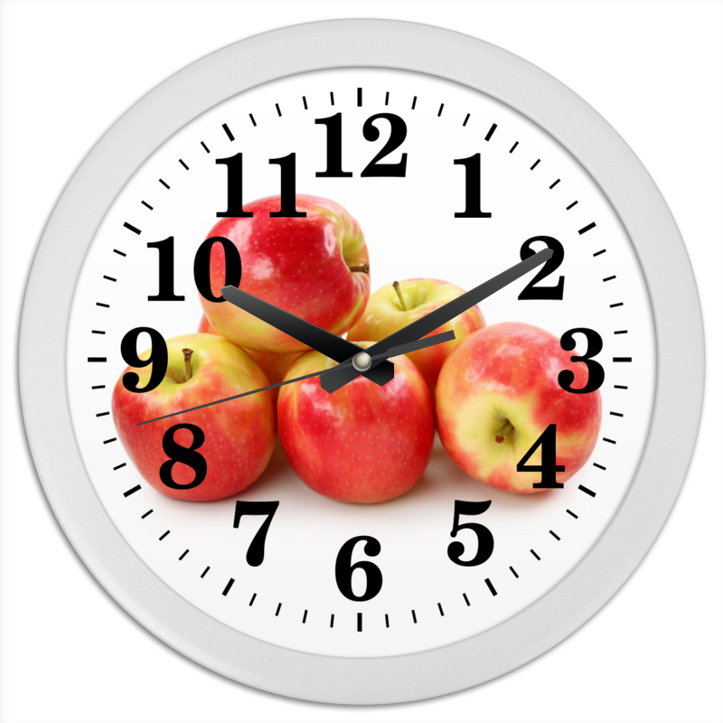 Printio Часы круглые из пластика Яблоки