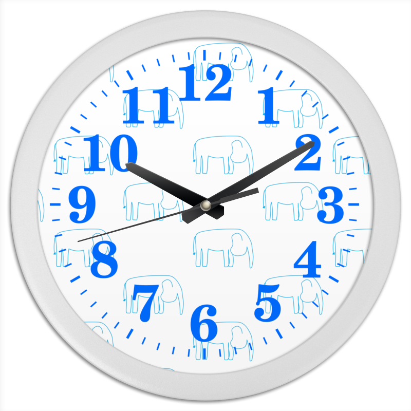 Printio Часы круглые из пластика Синий слон printio часы круглые из пластика черный слон