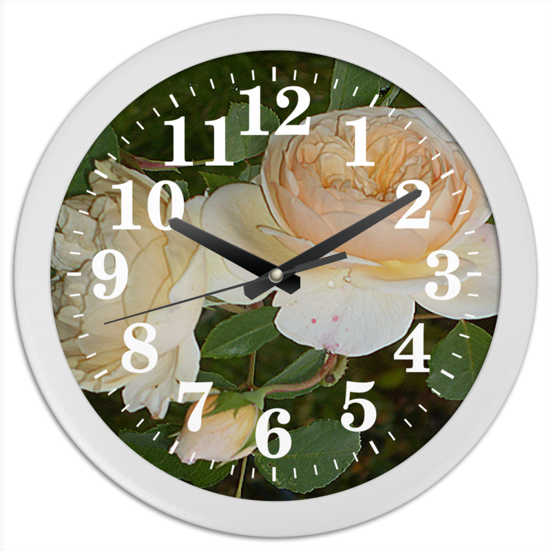 цена Printio Часы круглые из пластика Кремовая роза.
