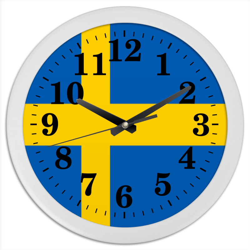 Printio Часы круглые из пластика Флаг швеции настольный флаг флаг швеции
