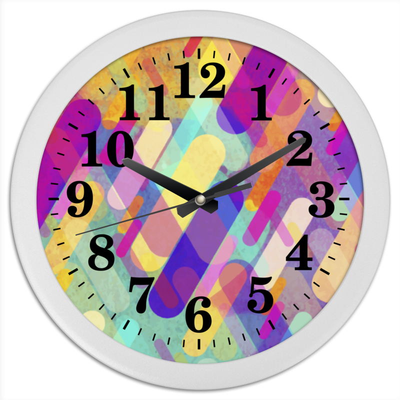 Printio Часы круглые из пластика Разноцветная абстракция printio часы круглые из пластика природное явление абстракция
