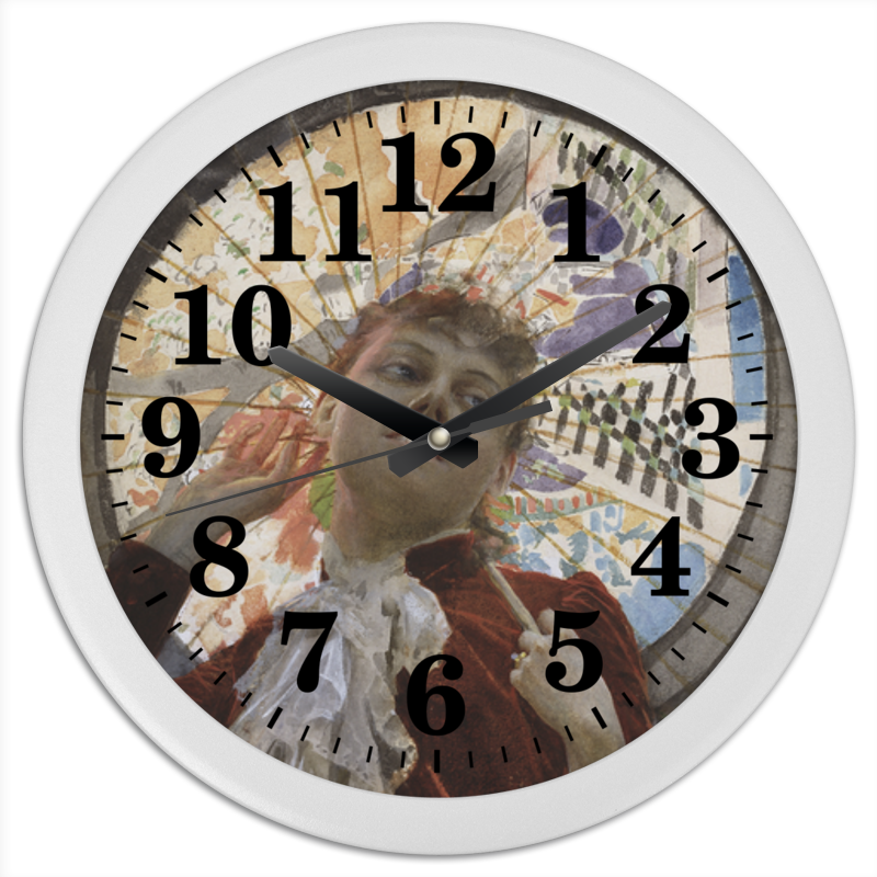 Printio Часы круглые из пластика Воздушные замки (картина андерса цорна)