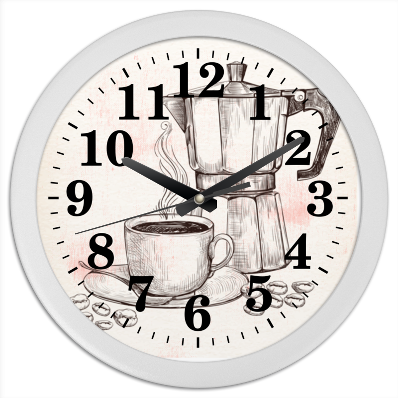 Printio Часы круглые из пластика Кофейник именной кофе кофейный запас для нее