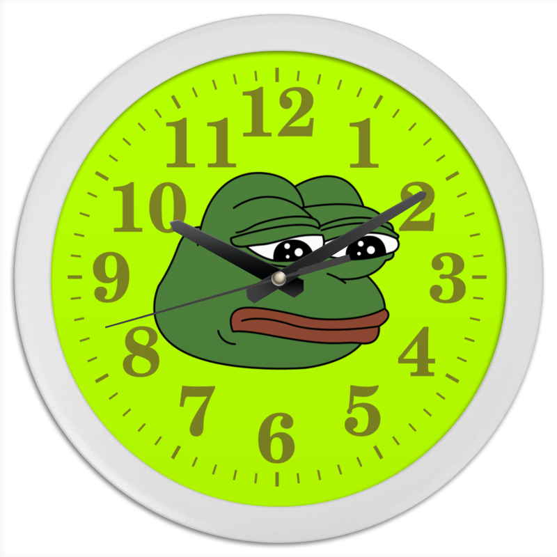 Printio Часы круглые из пластика Грустная лягушка printio часы круглые из пластика pepe frog