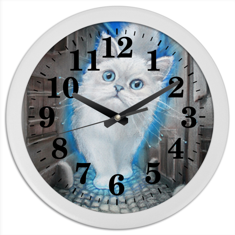 Printio Часы круглые из пластика Лунный кот